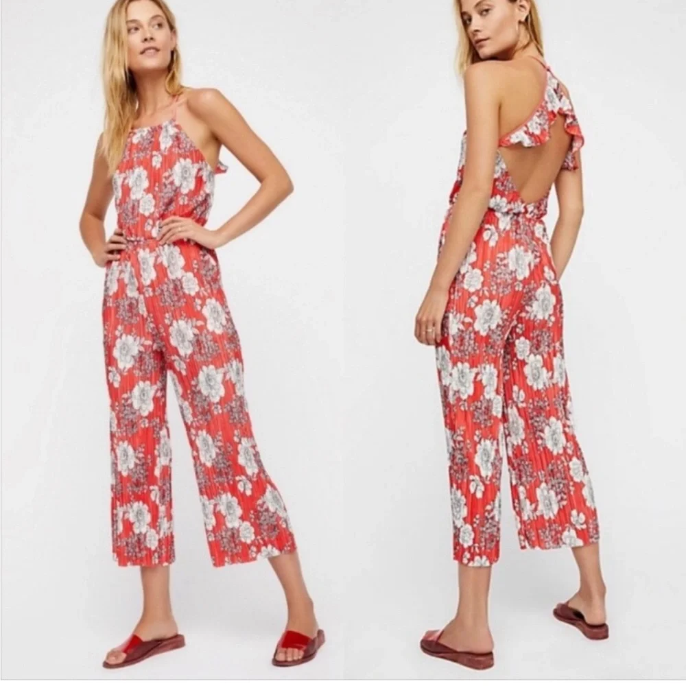 Free‎ People Fresh Fields Pleated Jumpsuit M